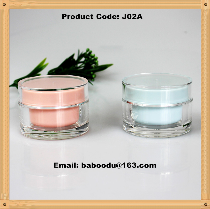 Straight round acrylic cream jar