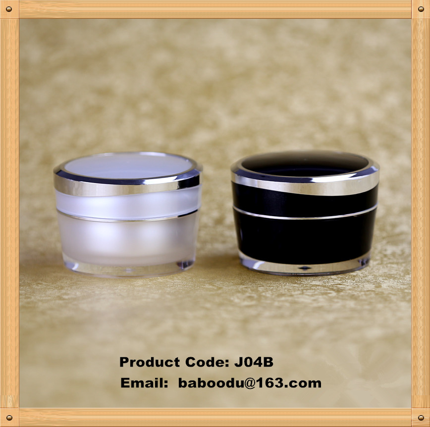 Circular-truncated-cone shape acrylic cream jar with shoulder