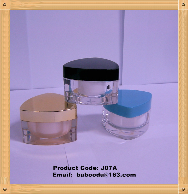 Triangle shape acrylic cream jar