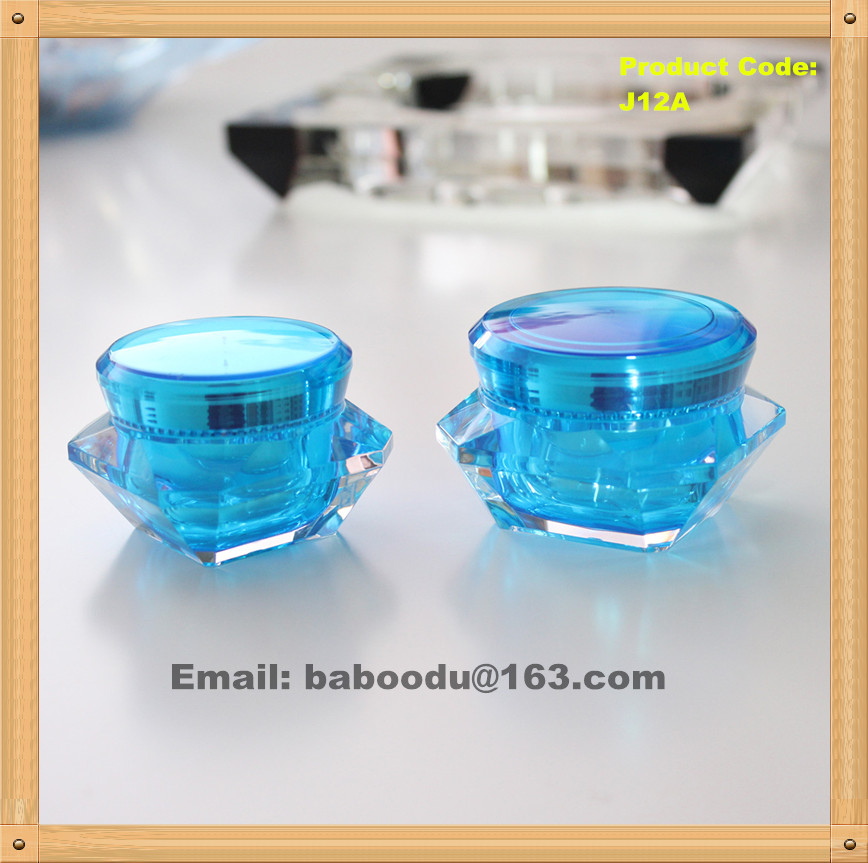 Diamond shape acrylic cream jar