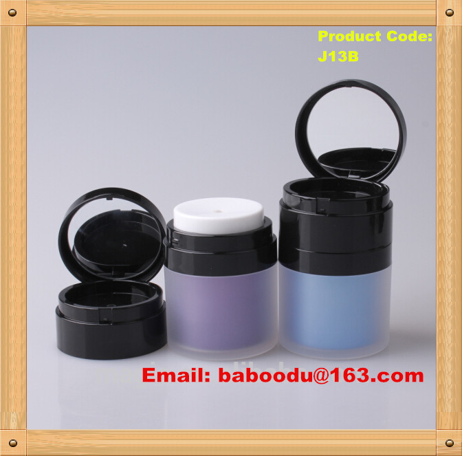 Round airless cream jar with flip-lid/mirrow