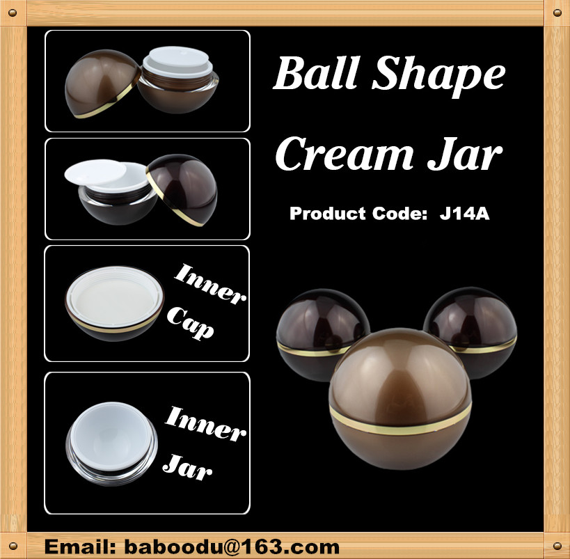 Ball shape acrylic cream jar