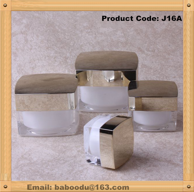 Straight square  acrylic cream jar 