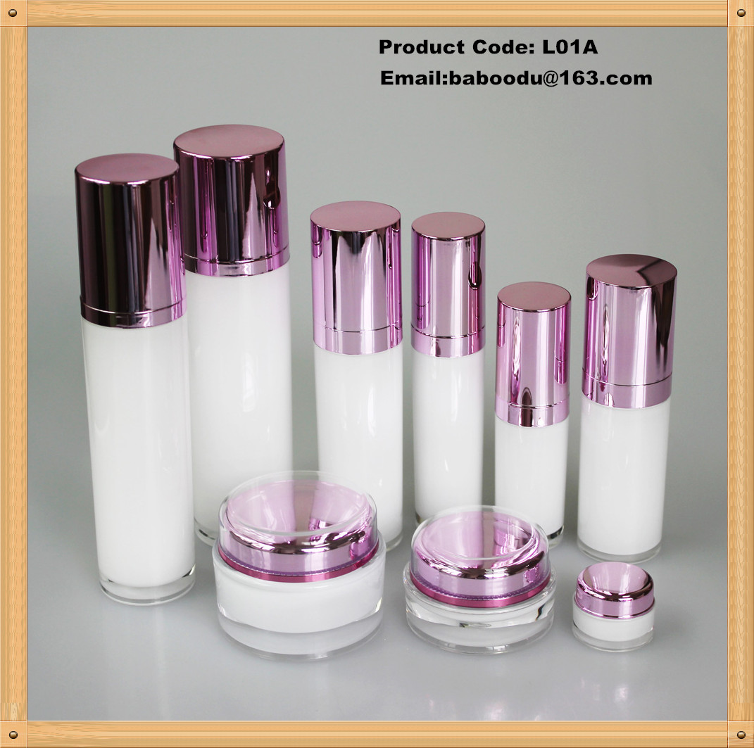 Straight round acrylic lotion bottle