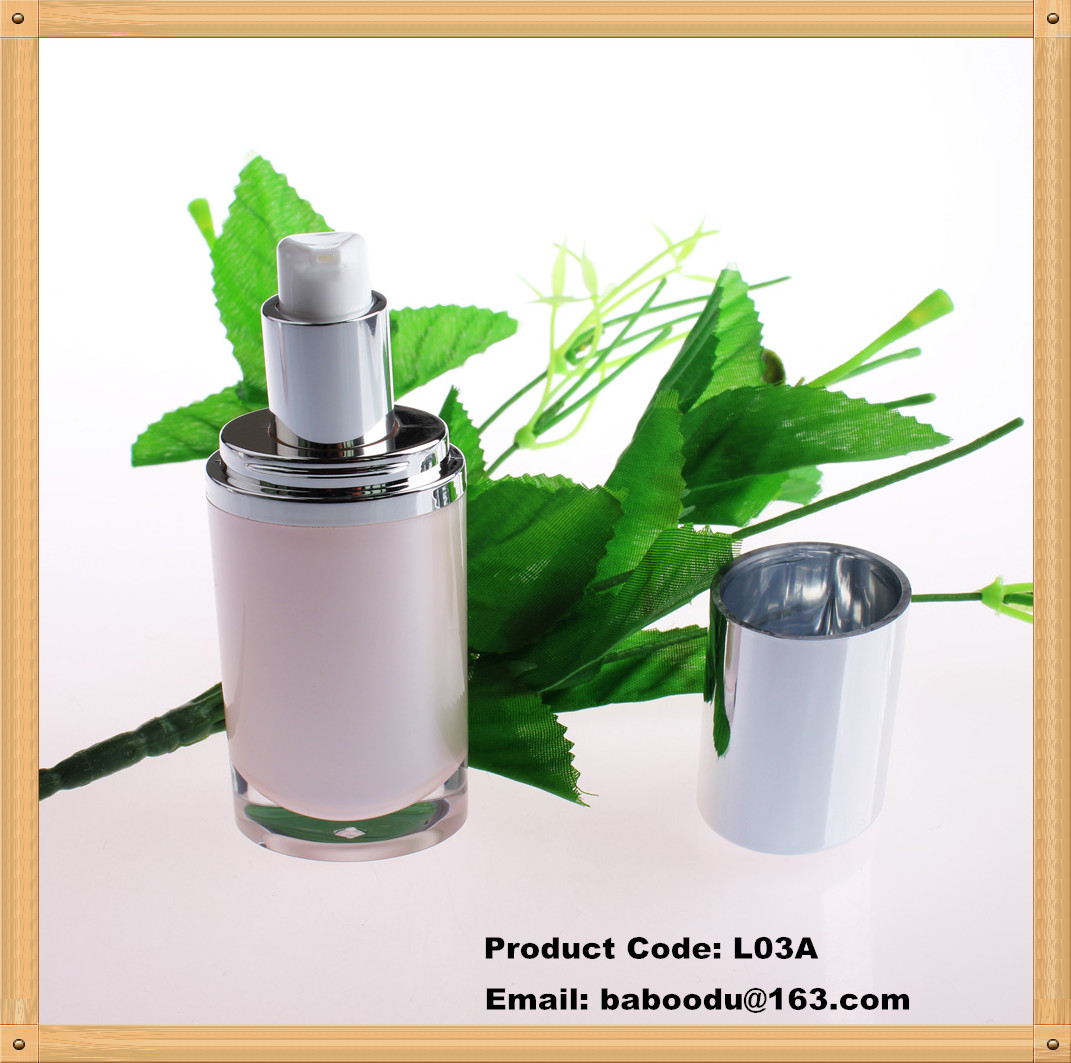 Oval acrylic lotion bottle