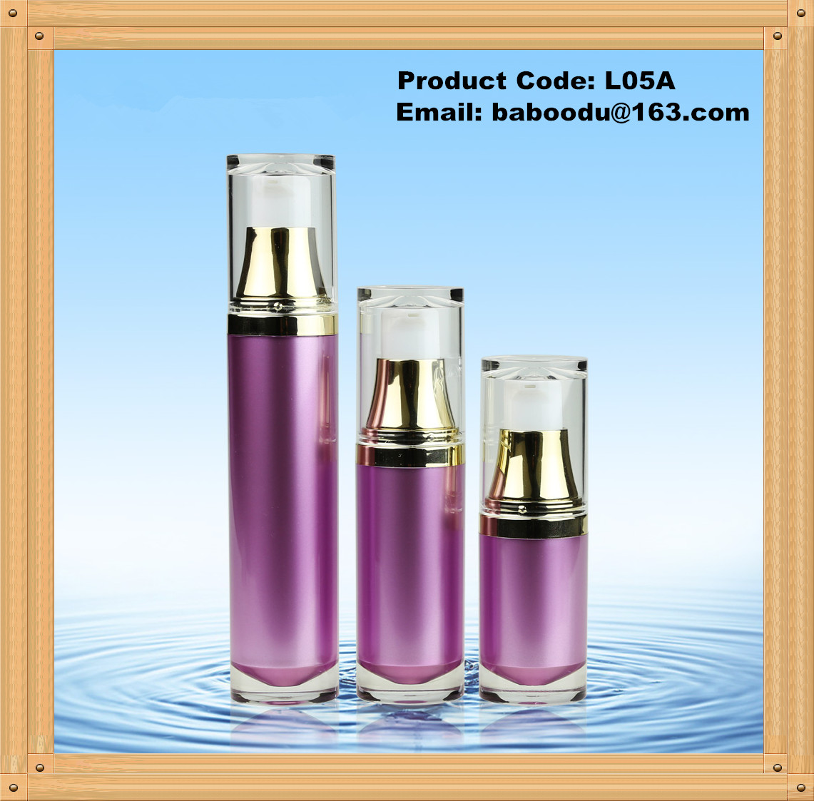 Round acrylic lotion bottle