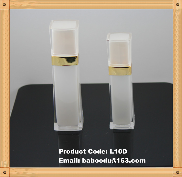 Square acrylic lotion bottle with slim waist