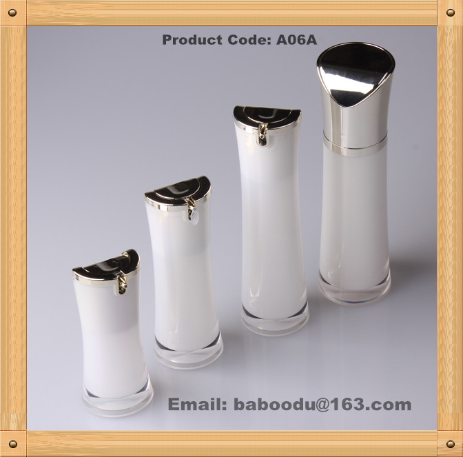 Slim waist acrylic airless bottle